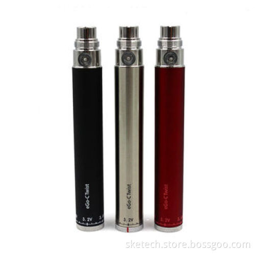 EGO-C twist battery, adjustable voltage battery from bottom, 650/900/1100mAh capacity, hot selling